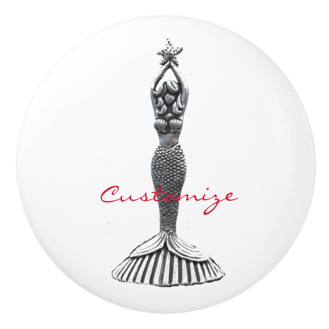 Mermaids Holding Stars Thunder_Cove Ceramic Knob (Front)