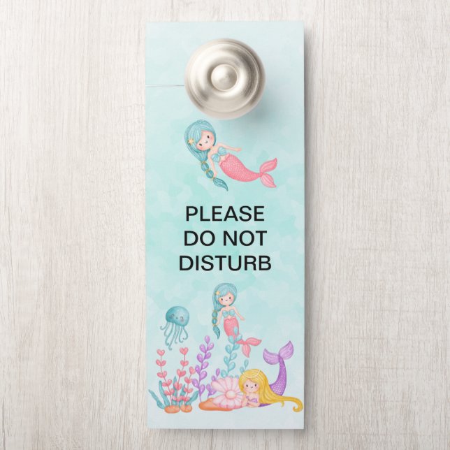 Mermaids & Jellyfish Under the Sea Do Not Disturb Door Hanger (On Knob)