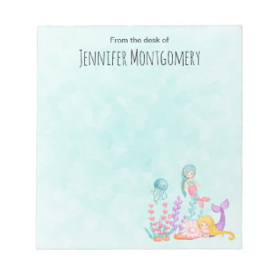 Mermaids & Jellyfish Under the Sea Watercolor Notepad