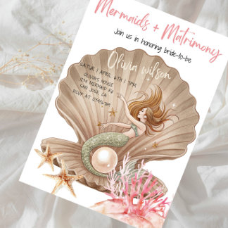 Mermaids + Matrimony Bridal Shower Party Invitation