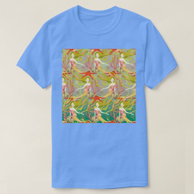 Mermaids Neck Gator Starfish Beautiful Mermaid 1 T-Shirt (Design Front)