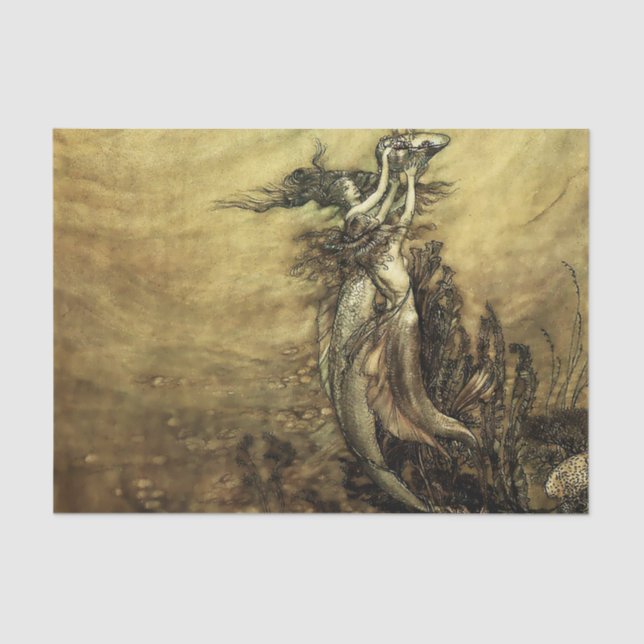 “Mermaids of the Rhine” by Arthur Rackham Tissue Paper (Front)