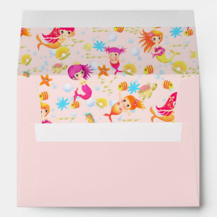 Mermaids Peach Pink Envelope