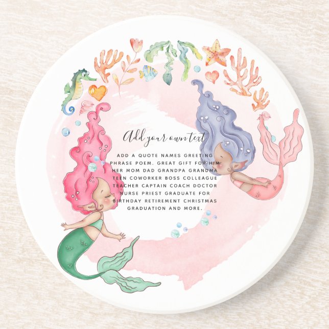 MERMAIDS Personalised Coaster (Front)