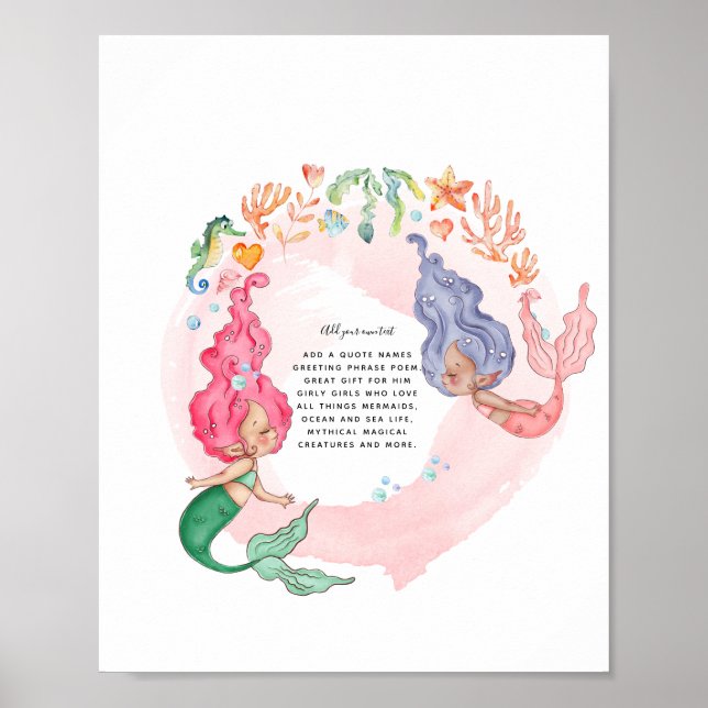 MERMAIDS Personalised Poster (Front)