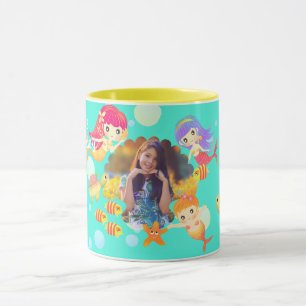 Mermaids Photo Aqua Mug