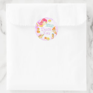 Mermaids Pink  Classic Round Sticker