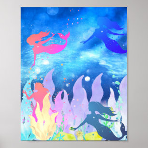 Mermaid's playing poster