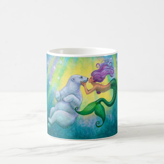 Mermaid's Polar Bear Kiss Mug (Center)