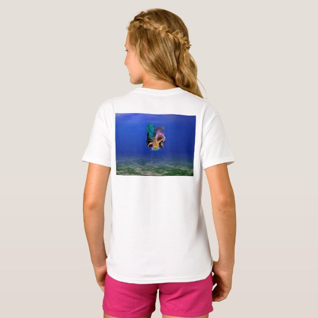 Mermaids saving the lobsters. T-Shirt (Back Full)