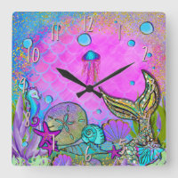 Mermaids & Sea Shells Pink Sparkly Sparkles