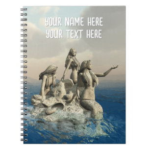 Mermaids statue. Customised Notebook