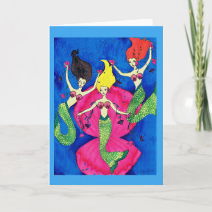 Mermaids Swimming Greeting Card