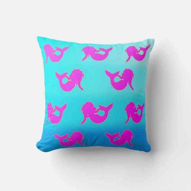 Mermaids Throw Pillow (Front)