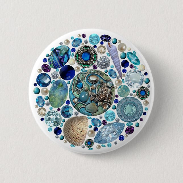 Mermaid's Treasure 1 6 Cm Round Badge (Front)