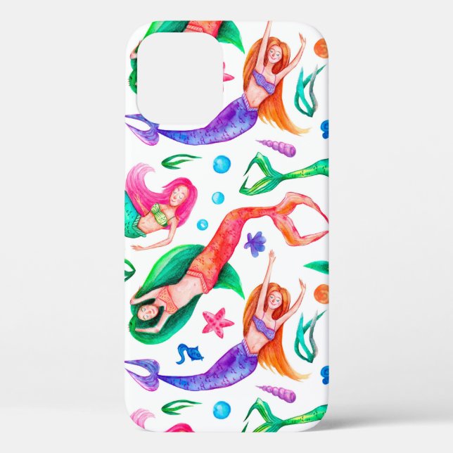 Mermaids Watercolor: Seamless Oceanic Pattern Case-Mate iPhone Case (Back)