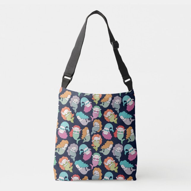 Mermaids: whimsical seamless pattern. crossbody bag (Front)