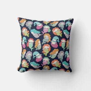 Mermaids: whimsical seamless pattern. cushion