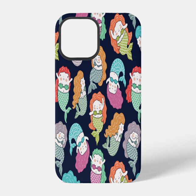 Mermaids: whimsical seamless pattern. iPhone case (Back)