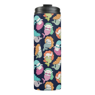 Mermaids: whimsical seamless pattern. thermal tumbler