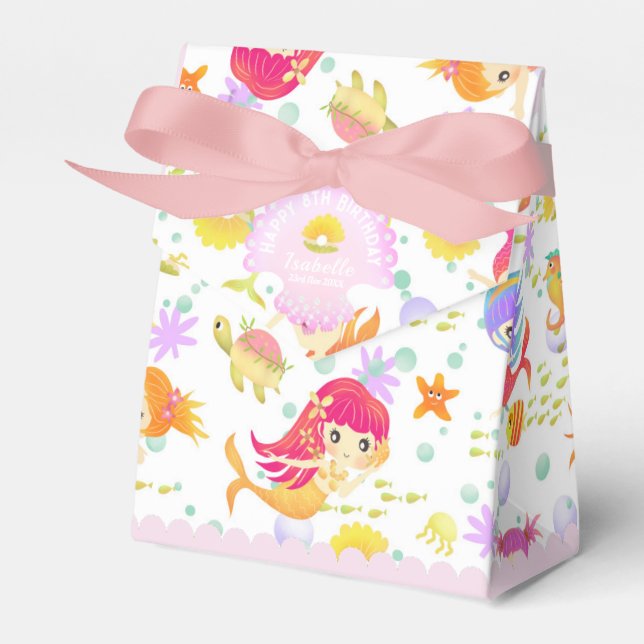 Mermaids White  Favour Box (Front Side)