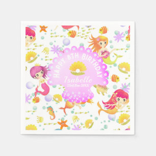 Mermaids White Napkin