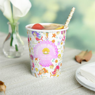 Mermaids White  Paper Cups