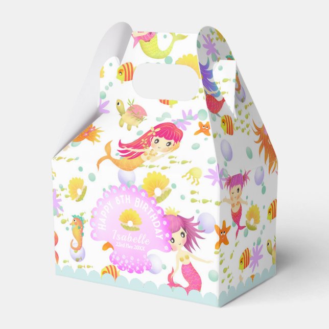 Mermaids White Tent Favour Box (Front Side)