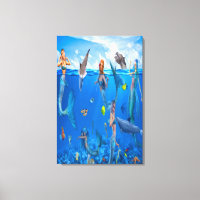 Mermaids with dolphins