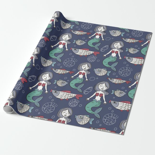 Mermaids Wrapping Paper (Unrolled)