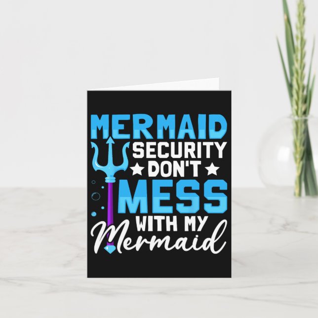Merman Mer Dad Mermaid Security Don&# t Mess With Card (Front)