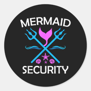 Merman Mermaid Security Classic Round Sticker