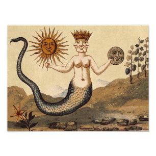 Merman Sun and Moon Photo Print