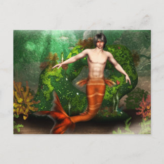 Merman Swimming Postcard