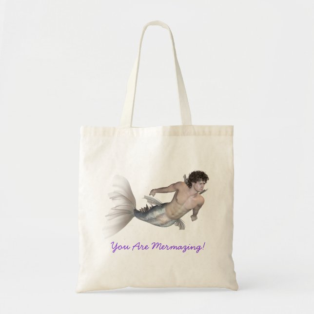 Merman Tote Bag You Are Mermazing! LGBT Mermaid (Front)