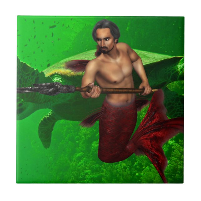 Merman with Sea Turtle Tile (Front)