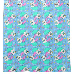 Merpug Pattern Shower Curtain