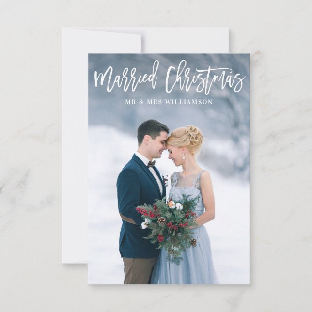 Merried christmas holiday wedding announcement (Front)