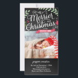 Merrier Christmas New Baby Holiday Photo Card<br><div class="desc">Celebrate the season with this modern and stylish holiday photo card from Berry Berry Sweet.</div>