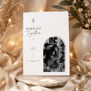 Merrier Together Arch Photo Merry Christmas Card