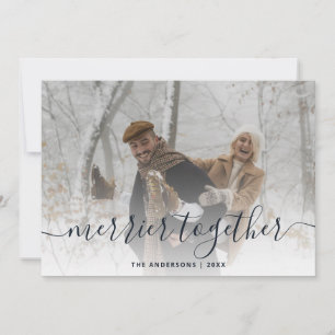 Merrier Together Botanical Merry Christmas Holiday Card