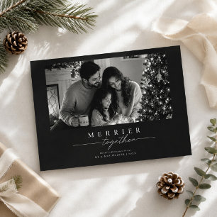 Merrier Together Elegant Family Photo Christmas Card