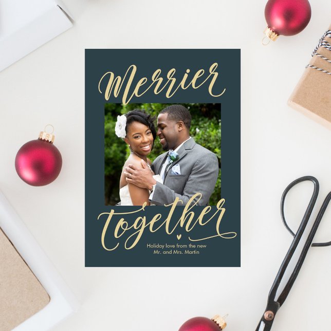 Merrier Together Family or Newlywed Holiday Card (Creator Uploaded)