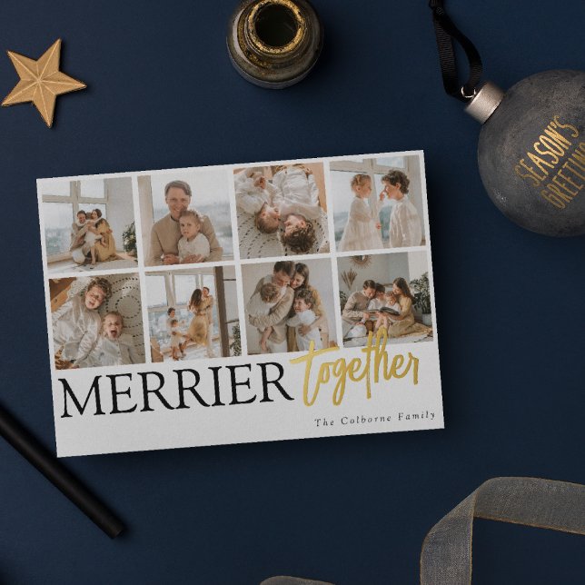 Merrier Together Family Photo Collage Christmas (Creator Uploaded)