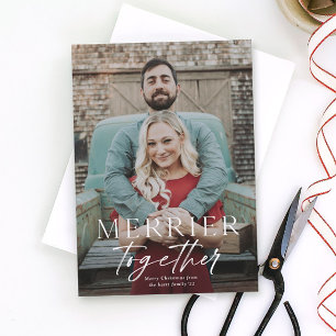Merrier together full bleed photo Merry Christmas 