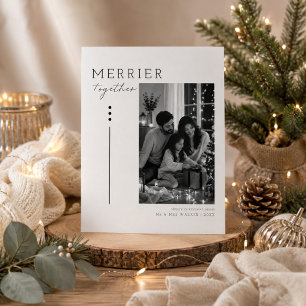 Merrier Together Minimalist Family Photo Christmas Card