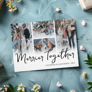 Merrier Together Photo Collage Christmas Holiday Card