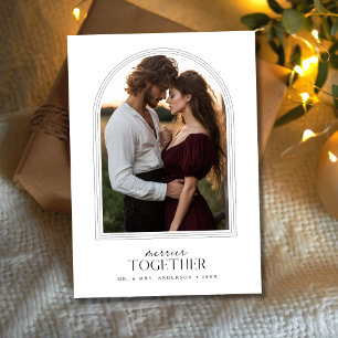 Merrier Together Sunset Arch Photo Christmas Card
