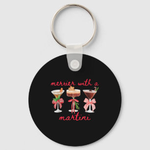 Merrier With A Martini Funny Bachelorette Merry Ch Key Ring