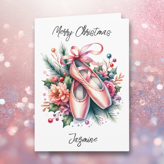 Merriest Christmas Ballet and Colouring Page Girl' Card (Creator Uploaded)